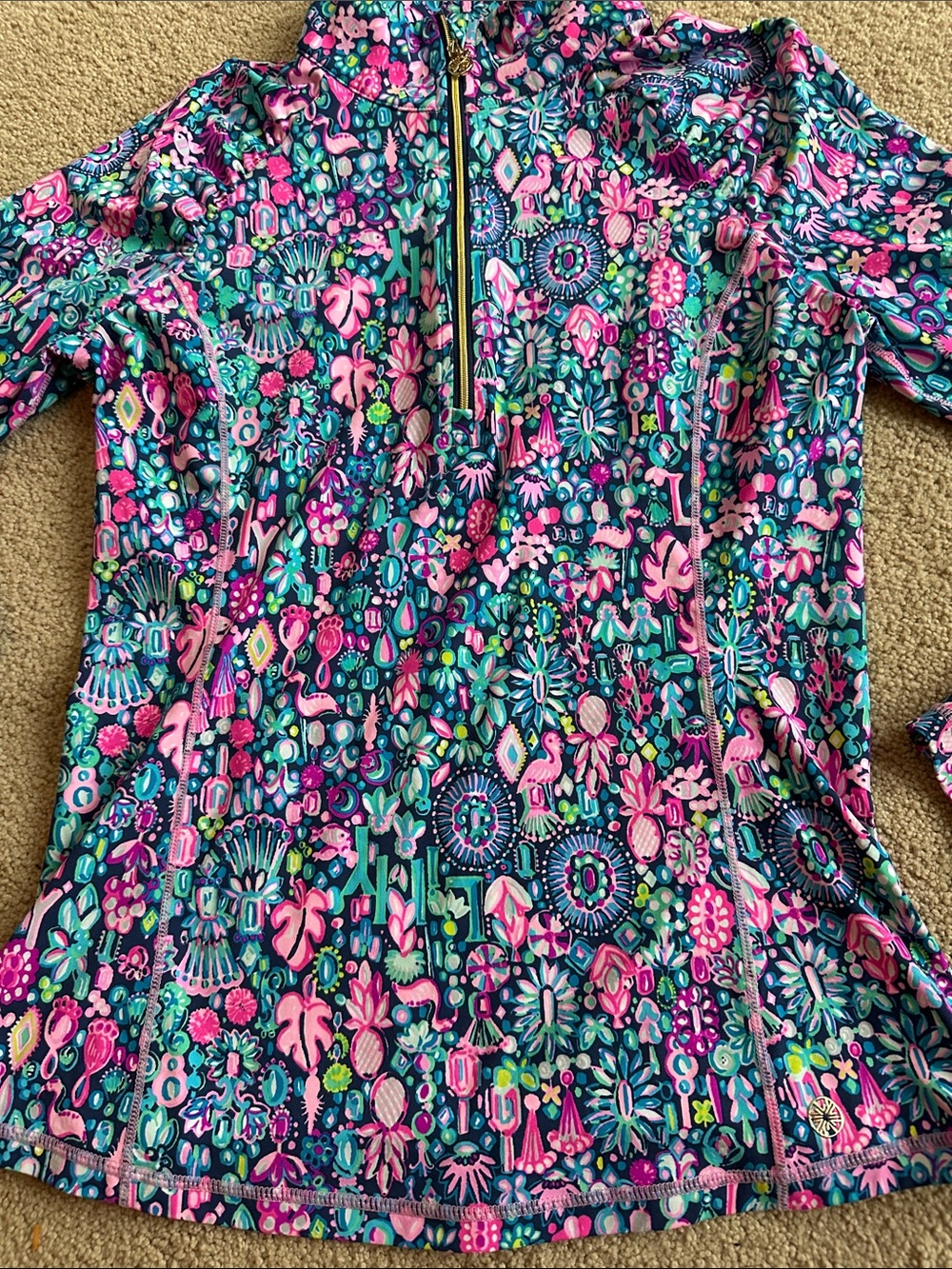 Lilly Pulitzer 1/4 zip long sleeve - Picture 4 of 8